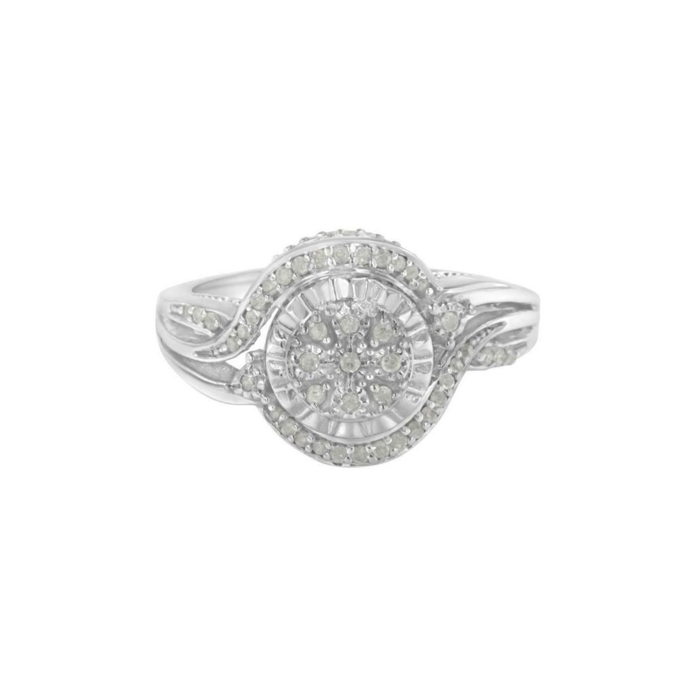 925 SS 1/4ct Genuine Diamond Ring Size-5.5, 6, 9